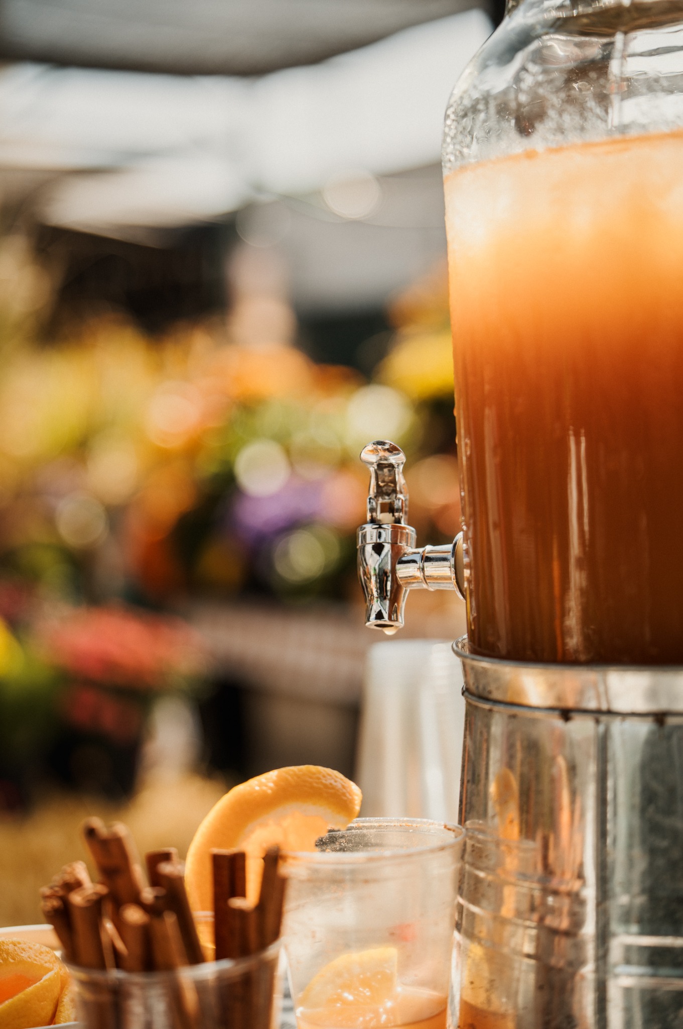Fresh cider at a community market